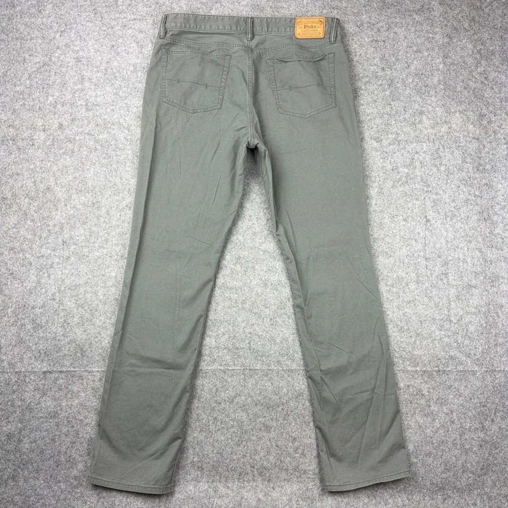 Polo Ralph Lauren Pants Men 36x34 Gray Varick Slim Straight Stretch Chino Casual